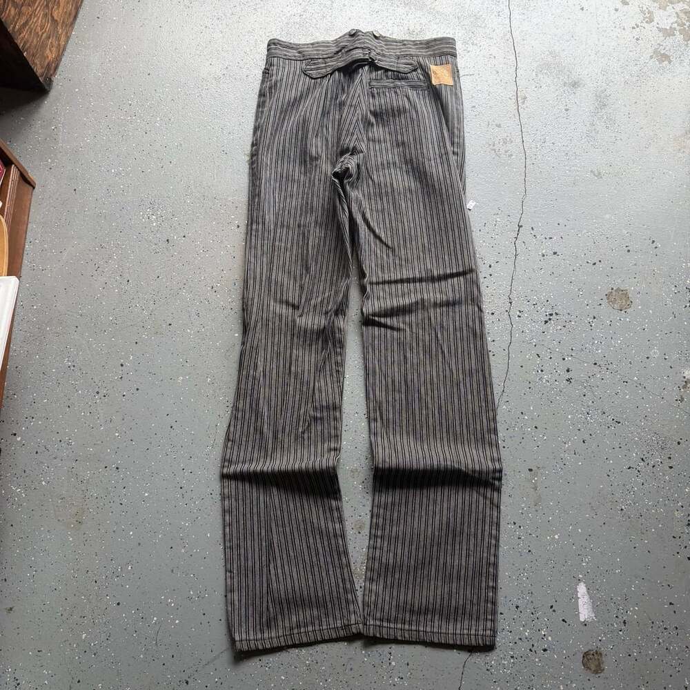 Vintage 1970s WAH MAKER Buckle Back Striped Work Pants Size 33